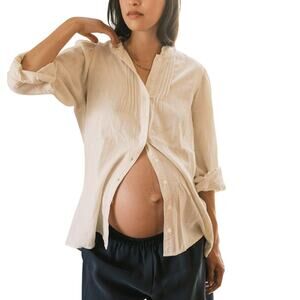 Hatch 'The Sydney' Beige Cotton Top Size 0
